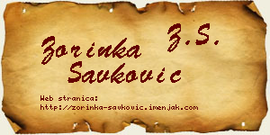 Zorinka Savković vizit kartica